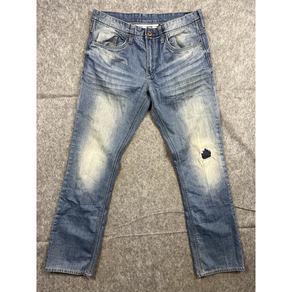 Buffalo David Bitton Jeans Men's Evan Slim Fit Straight Leg Light Distress 34x32